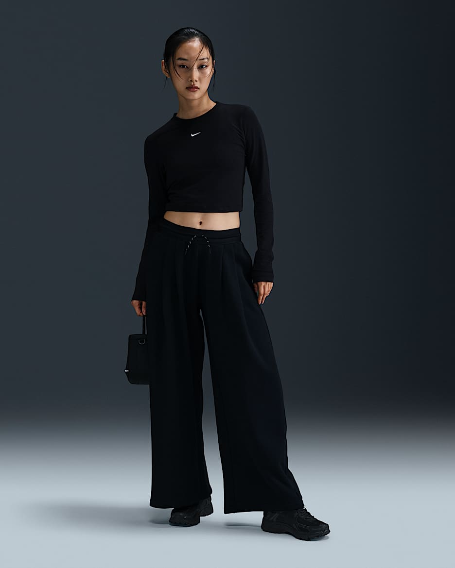 ★★Nike★★ Sportswear Collection Mid-Rise Pleated French T Nike Sportswear Collection Women's Mid-Rise Pleated French